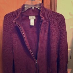 Mens LL bean full zip up cardigan.